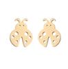 Korean Cute Temperament Stainless Steel Ladybug Stud Earrings for Women