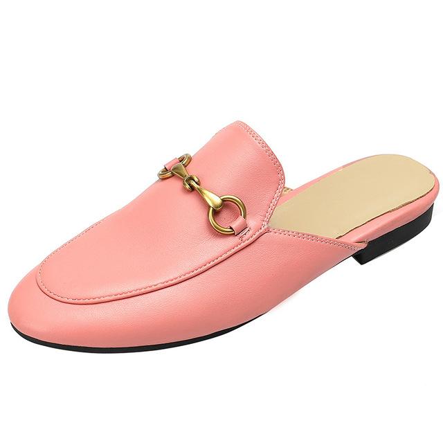 Wearing Slippers Outside Fashion Baotou Muller Shoes Casual Single Shoes Flat Heel Half Slippers Women 'S Shoes