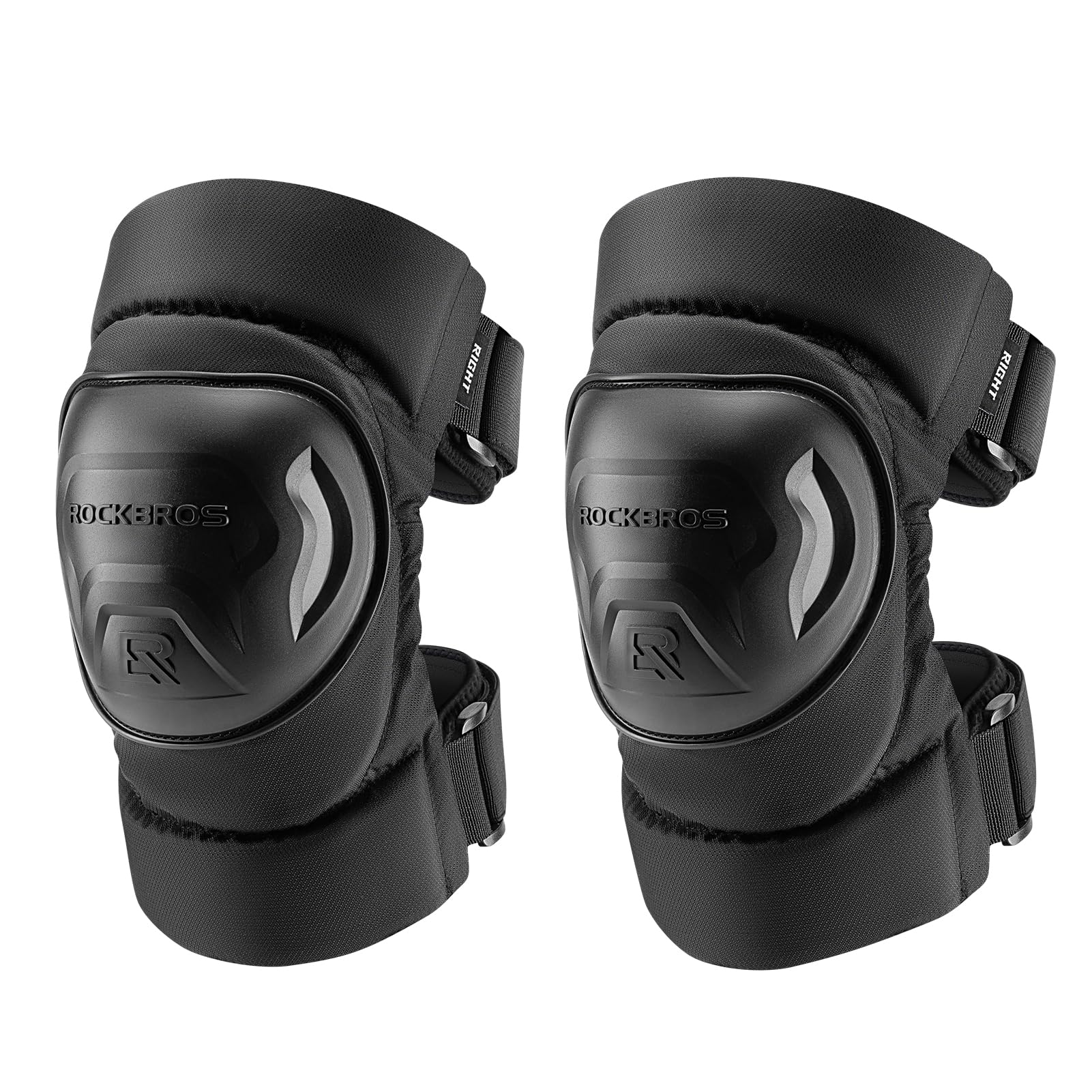 

ROCKBROS Motorcycle Knee Set of Shock Easy to for and Other Black Protectors, 2, Absorbing, Reflective, Wear, Hiking, Work, Cycling, Skateboarding,