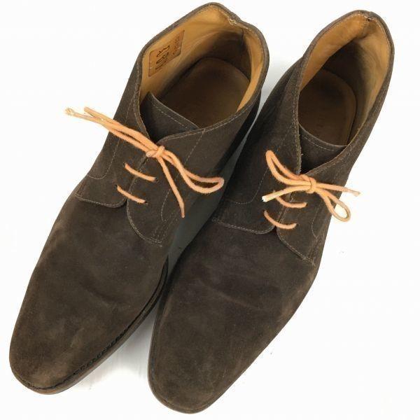 England Shipton & Heneage Size 7.5 26.0 Dainite Sole High-Quality Suede Leather Chukka Boots Dark Brown(USED)