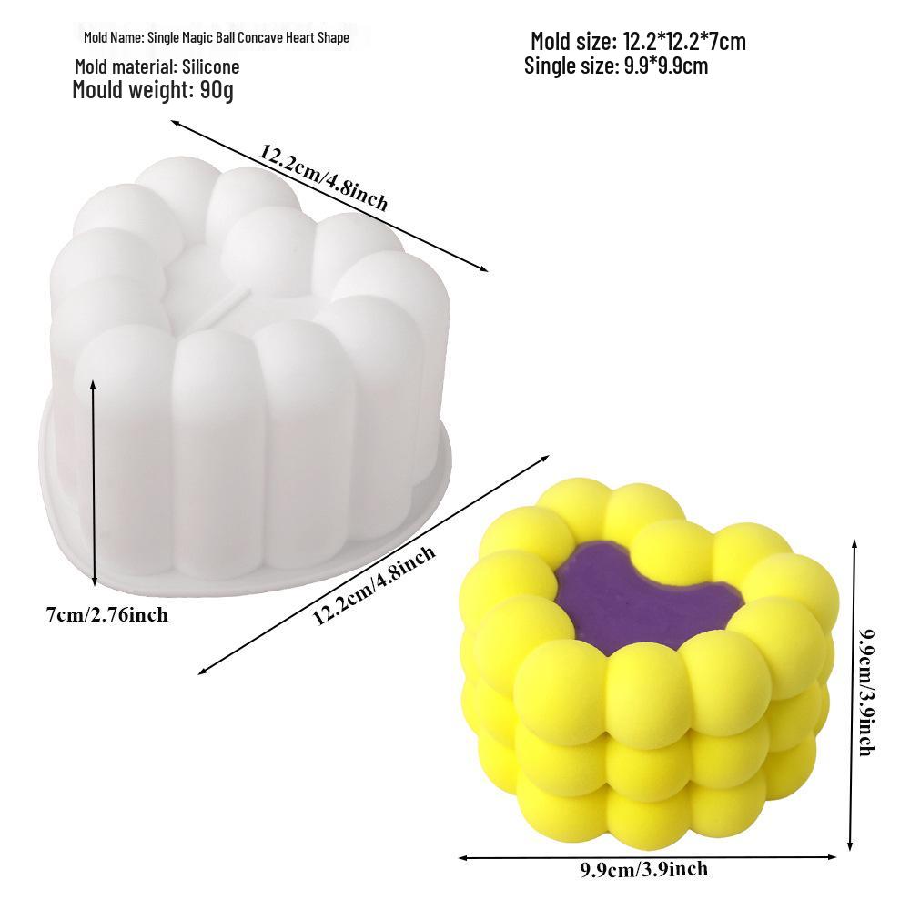 6-Cavity Flower & Heart Silicone Mousse Mold for Chocolate and Cakes