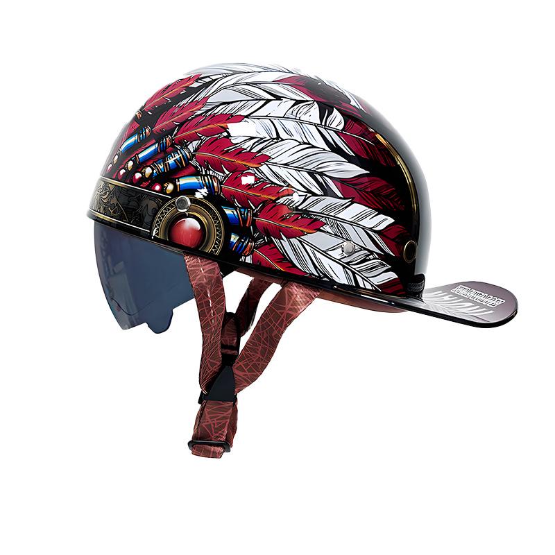 Fashionable Unisex Four-Season Motorcycle Helmet with Sun Protection, Half-Covered Design, Summer-Ready