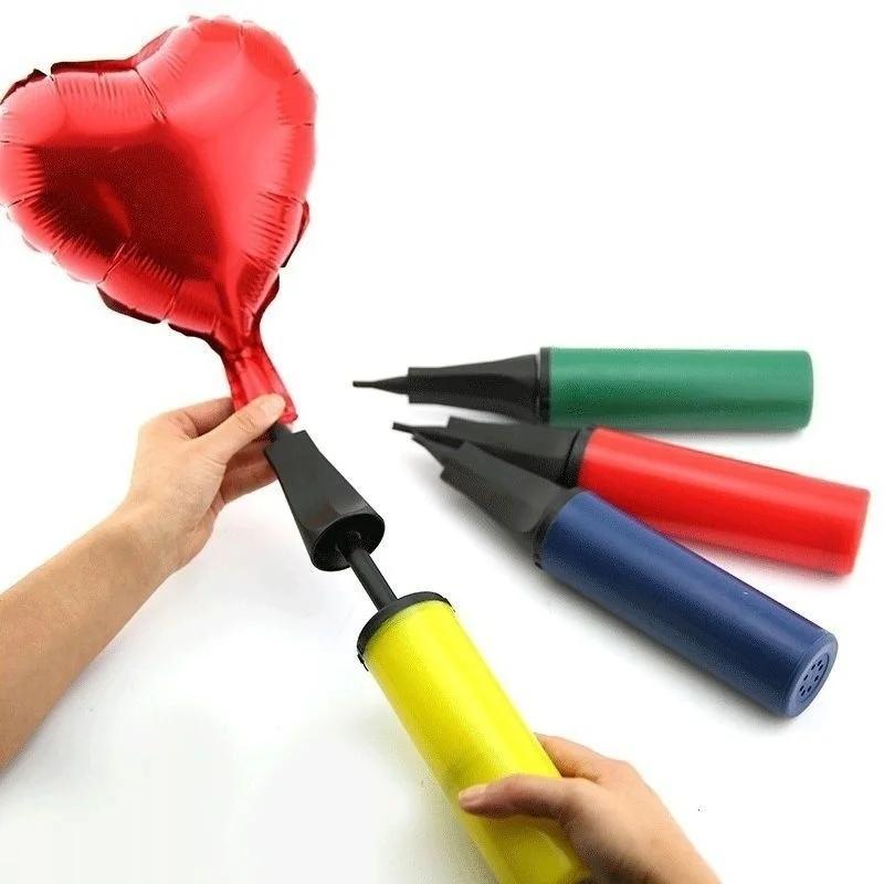 New Hand Held Dual Action Plastic Balloon Pump Inflator Portable Colors Wedding Random Color