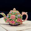 Chińskie Retro Pastoralny Styl Emaliowane Pudełko na Biżuterię Rękodzieło Dekoracja Domu Czajnik Mała Ozdoba Pudełko na Biżuterię