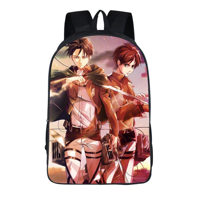 Stylish Anime Attack On Titan Zipper Backpack With Large Capacity For Students And Fans