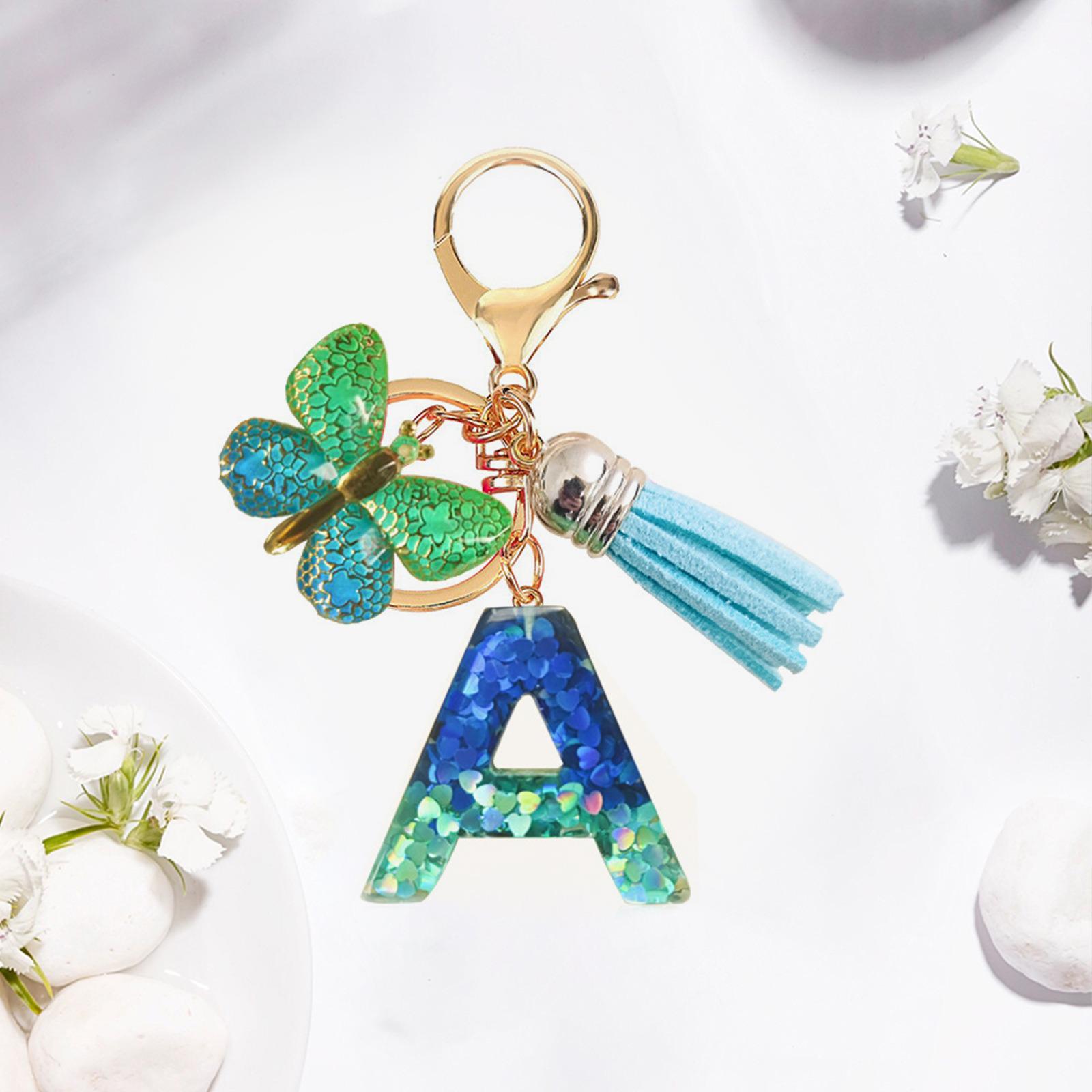 

Синий брелок-подвеска с инициалом в форме сердца - Идеальный подарок для пар и лучших друзей