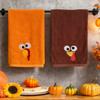 Yousheng Thanksgiving Turkey Towel Embroidered Turkey Hand Towel Absorbent Bathroom Kitchen Towel for Home Farmhouse Thanksgiving Decoration
