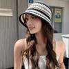 Stripe Sunshade Basin Cap Temperament Fisherman Hat Fashion Knitted Bucket Hat  Travel