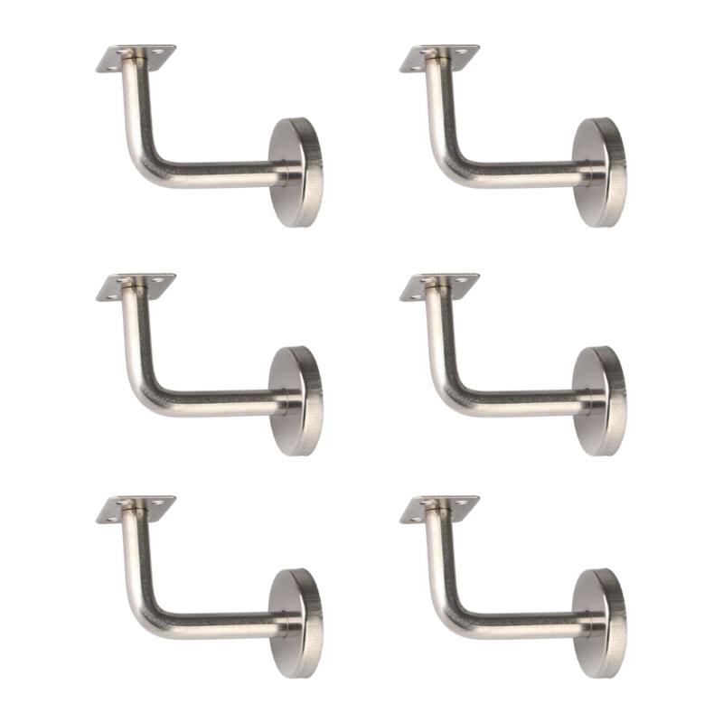 6Pcs Stainless Steel L Shaped Stair Handrail Brackets Wall Support Handrail Bracket for Modern Home And Commercial Use