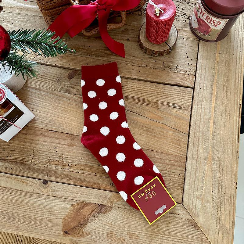 New Year'S Red Apple An Happy Rabbit Velvet Socks New Year'S Red Series Casual Versatile Stack Socks