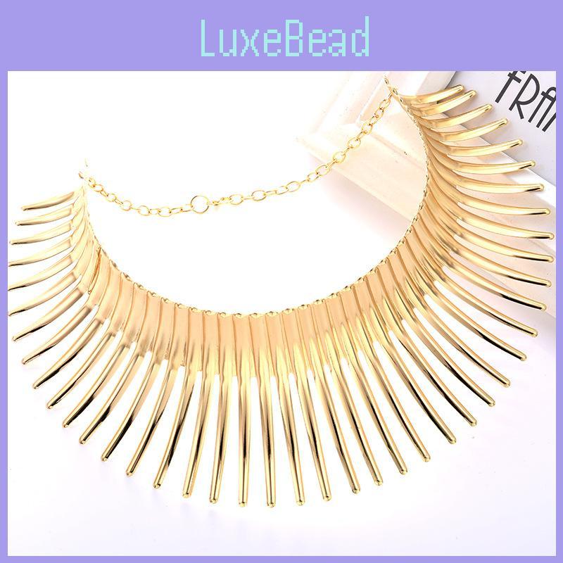 Solid Color Fashion Curved Design Women Metal Necklace Collar For Trendy Outfit