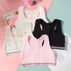 4pcs/set Cute Girls Training Bra Crop Racerback Training Bras for Girls Seamless Bra Wireless Unpadded Bra Wide Shoulder Strap