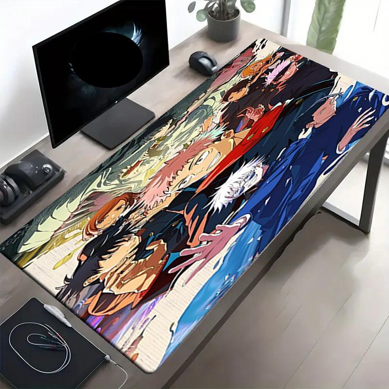 Jujutsu Kaisen Print Mouse Pad, Anti‑Slip Desktop keyboard Mat, for PC Laptop Gaming Working Daily Use, Cool Festival Surprise Gift
