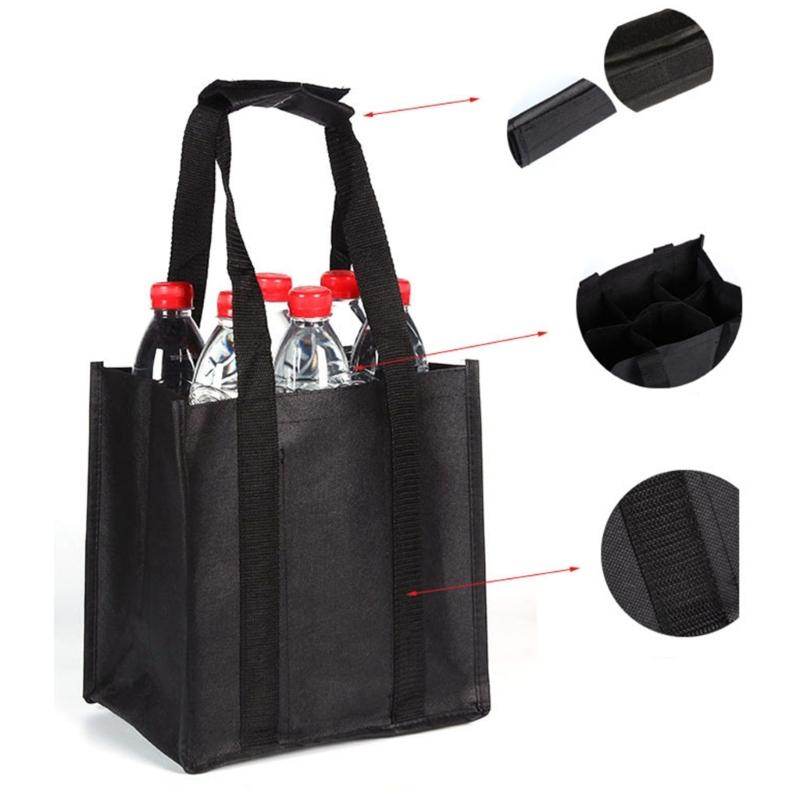 Unzerbrechliche 6 Flaschenträger Tasche Umweltfreundliches Vlies Ergonomischer Griff Getränketräger Tasche für Reise Lagerung