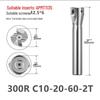 KM12 Right-Angle Milling Arbor with R0.8 Cutter Head, C20 Straight Shank, and C16 R5 Head for Turret Milling Machine