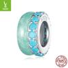 Fashion Candy Color Silicone Positioning Bracelet Separator Beads, Popular S925 Sterling Silver Diy Beads