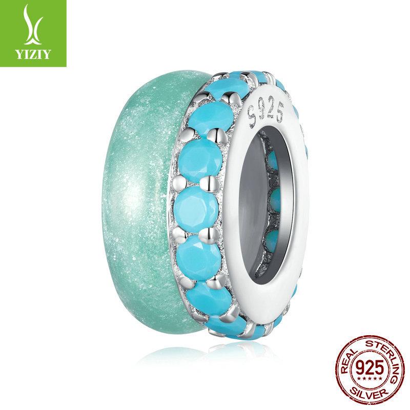 Fashion Candy Color Silicone Positioning Bracelet Separator Beads, Popular S925 Sterling Silver Diy Beads