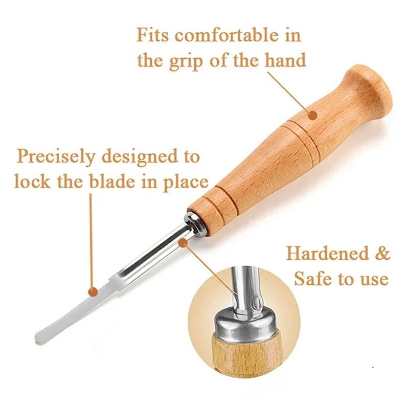 Bread Cutter French Bread Blades Kitchen Gadgets Normal Wood Long Handle Baking Accessory European Style Curved Arch Toast Knife