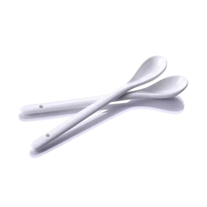 5 ks Porcelánové lžičky Mini Kuchyňské Keramické Čajové Kávové Cukrové Dezertní Lžičky Čistě Bílé Příbory