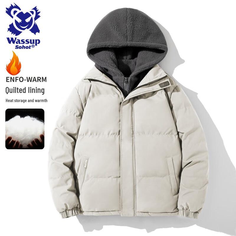 

Wassup Sohot Men s Faux Two-Piece Puffer Jacket 4XL