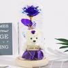Eternal flower gold leaf flower laser flower glass cover bear 110 Qixi Festival Valentine's Day Mother's Day gift