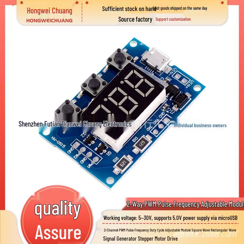 2-Way PWM Signal Generator Module with Adjustable Frequency & Duty Cycle for Stepper Motor Control