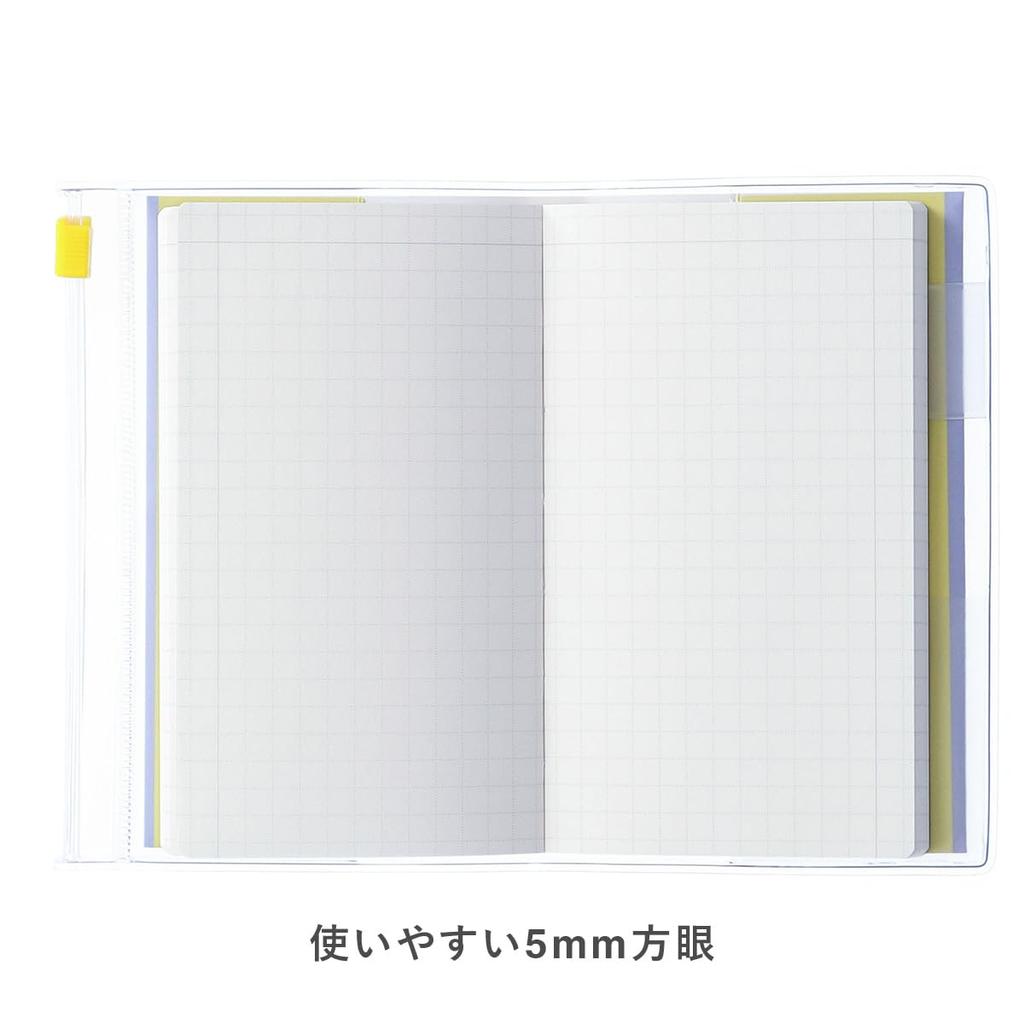Limited Edition EDiT Small Grid Notebook with PVC featuring Japanese Icons Kokeshi Dolls Marks (B7 size, cover) - EDI-NB36-B