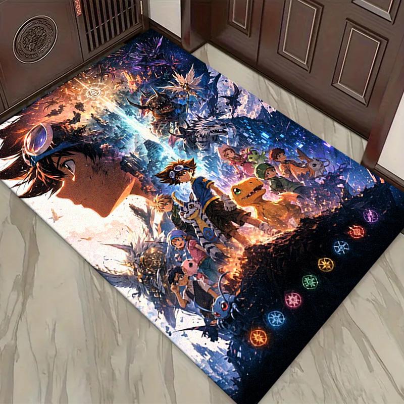 Digimon Carpet Rug for Living Room Bedroom Home Sofa Decoration,Kids Play Non-slip Floor Mat