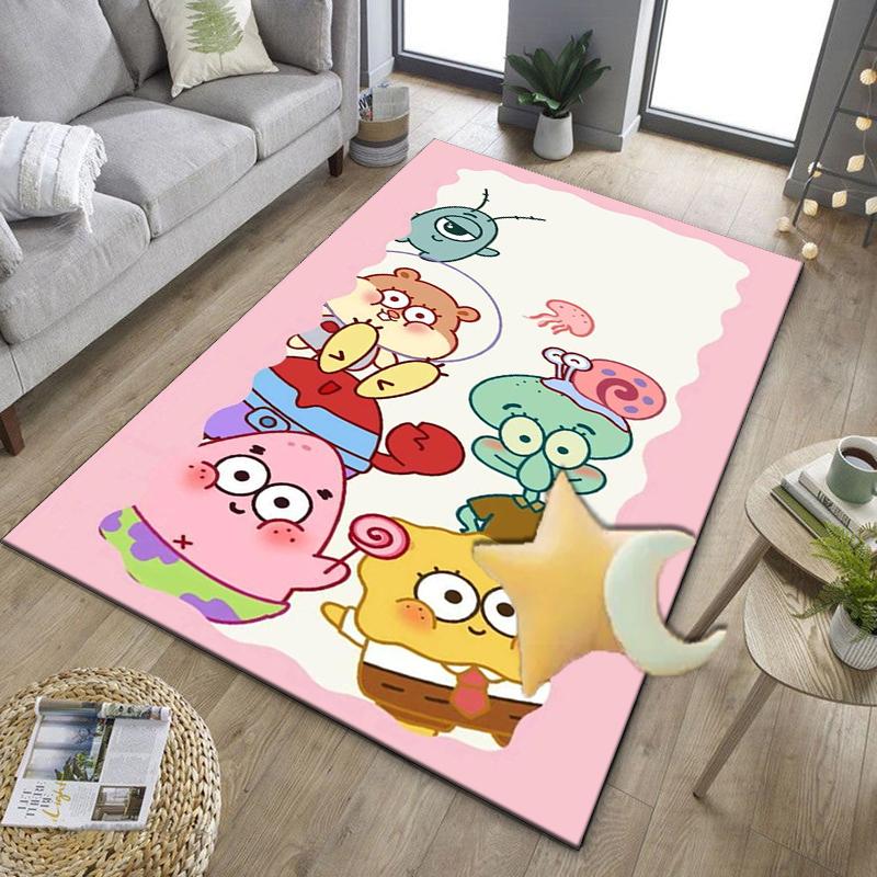 Sponge Expressions Pattern Office Rug Chair Mat, Game Carpet, Suitable for Front Door, Bedroom, Living Room, Desk, Holiday Gift