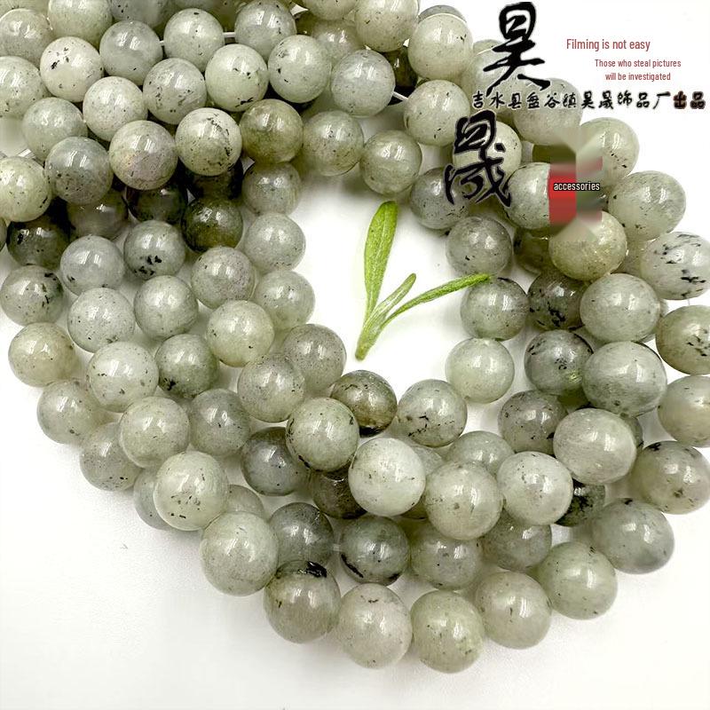 

Handmade Natural White Flash Stone Tassel Hairpin with Beads - Popular DIY Jewelry Accessory 6mm (Approx. 63 beads per strand)