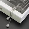 Pearl Crystal Long Sweater Chain Circles Necklace Vintage Accessary Crystal Collares Jewlery
