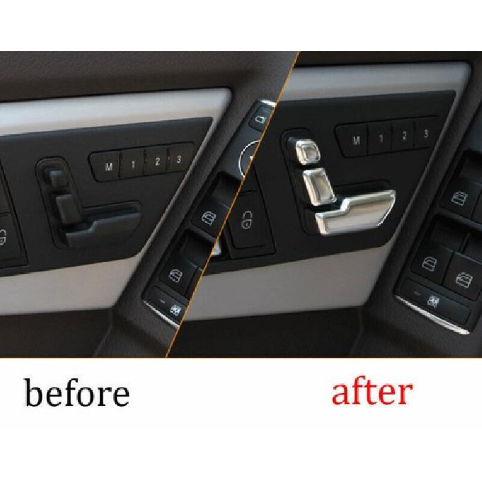 For Benz E-Class W212 2008-2013 Car Seat Adjust button Matte Silver Sticker Trim