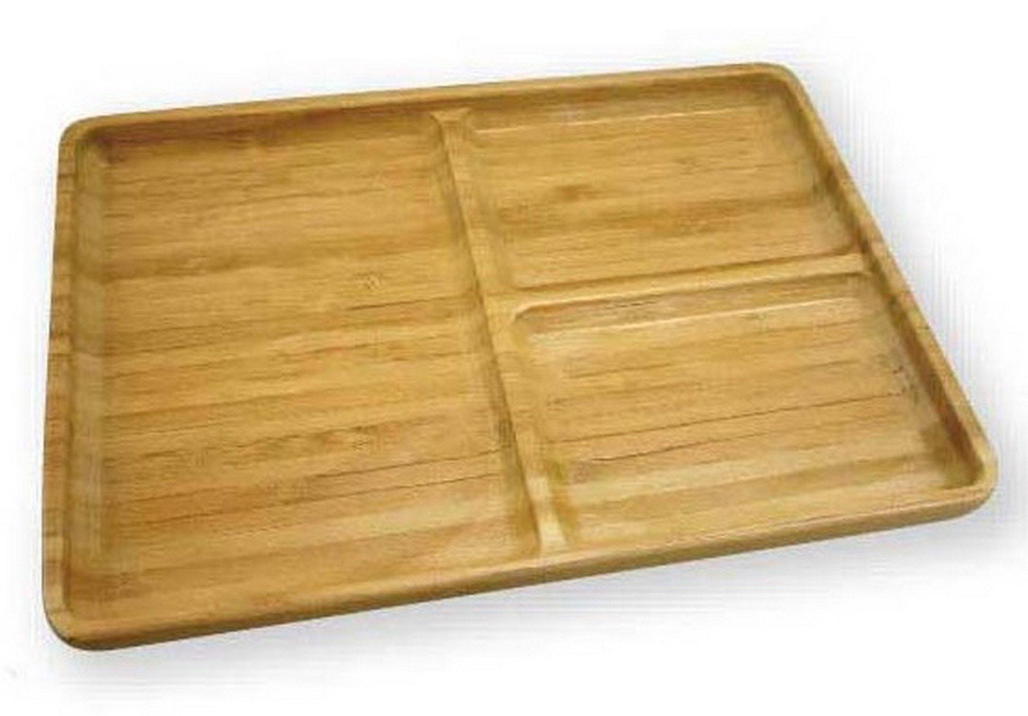 

CAPTAIN STAG Bamboo Tableware Square Divider Plate 26cm TAKE-WARE UP-2546
