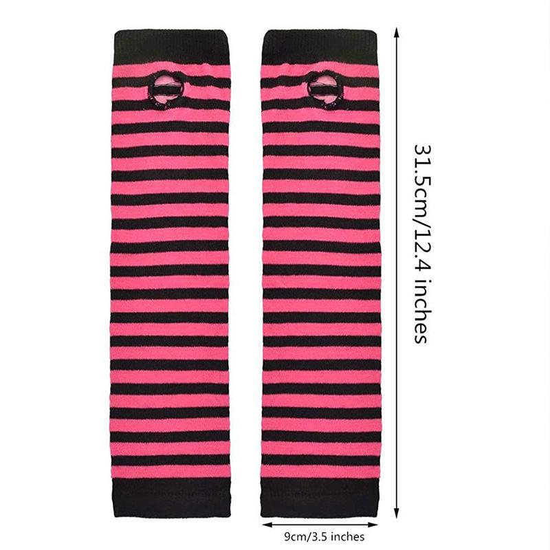 Women Winter Long Fingerless Gloves Knitted Arm Warmer Thumbhole  Gloves