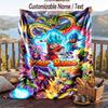 Personalized Flannel Throw Blanket,Dragon Ball Custom Printed Name, Cozy Plush Blanket For Home Use