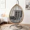 Waterproof Egg Chair Cushion Thicken Patio Hanging Basket Chair Cushion Egg Chair Cushion with Armrests for Indoor Outdoor Basket Swing
