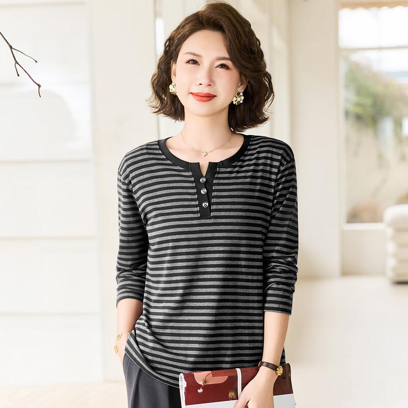 

Pasite Women s Striped Long-Sleeve T-Shirt 2XL