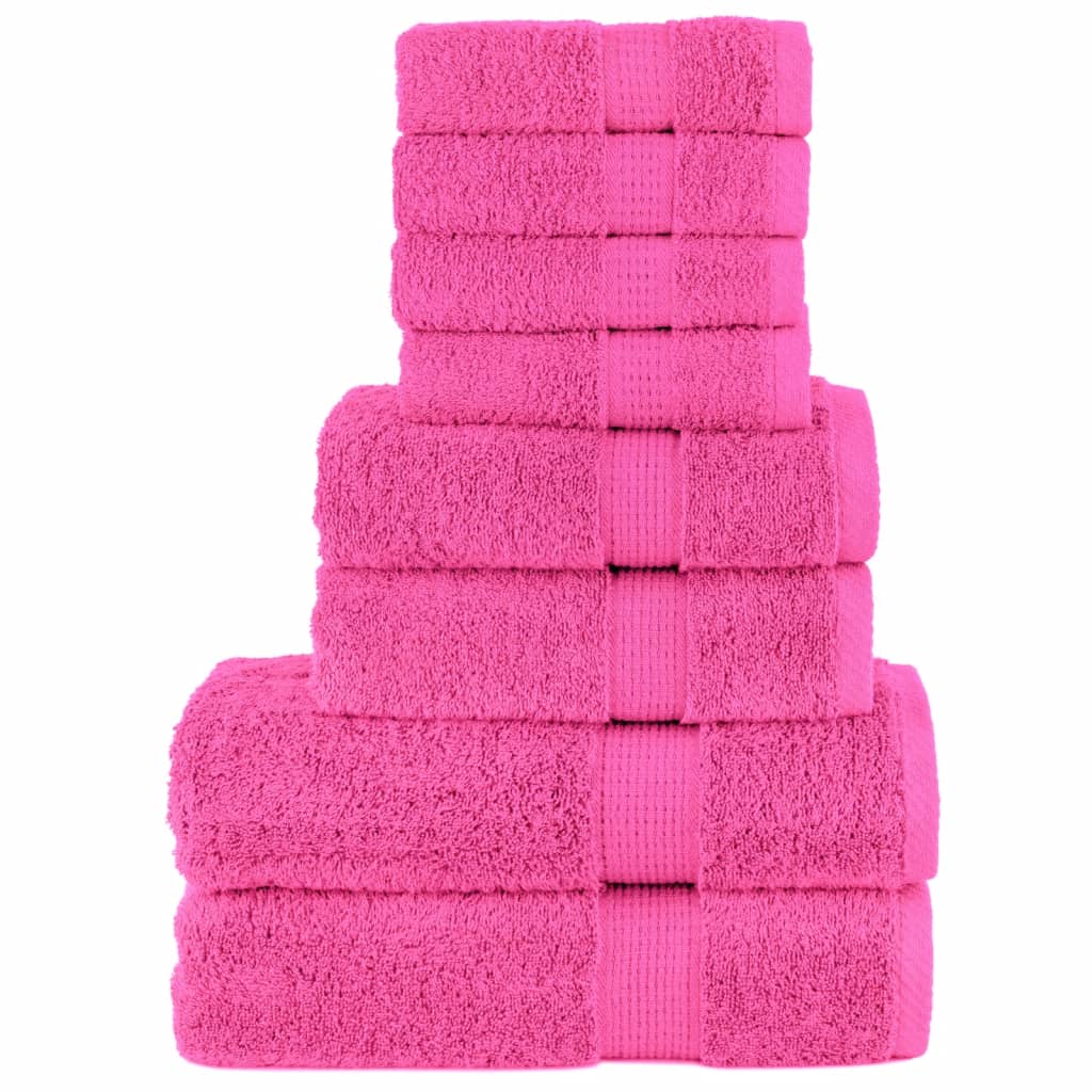 8 piece Premium Towel Set SOLUND Pink 600 g m²
