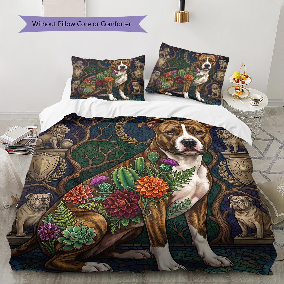 

Floral Art Animals Pattern Bedding,Quilt Set Quilt Cover Pillowcase Home Birthday Gift (1 * duvet cover + 2 * pillowcase, without core) 135x200cm