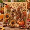 Relaxing Stress Relief Hobbies Autumn Faux Pearl Painting Kit, Fall Theme Art DIY Kit for Craft Sets Adults Adults, Fox Pumpkin 3D Set Thanksgiving