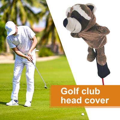 Golf Club Head Cover Soft Animal Driver Headcover Plush Lion/Tiger/Hippo/Monkey/Sheep Golf Accessory