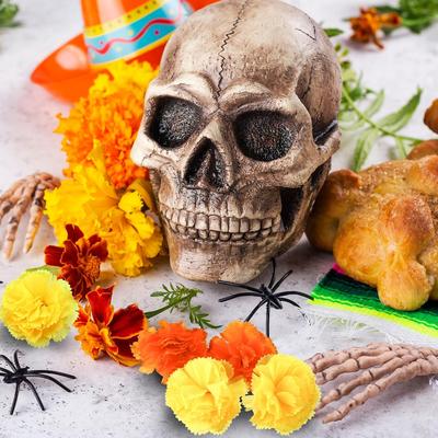 Halloween Artificial Carnation Heads Vibrant Faux Marigold Flowers for Wedding Party Wreath Garland Centerpieces Display Decor