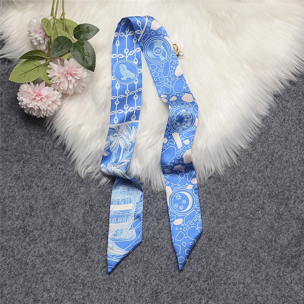 Luxury Horse Cloak Brand Scarf Fashion Design 100% Silk Scarf Women Headwear Skinny Bag Hair Scarves Neckerchief