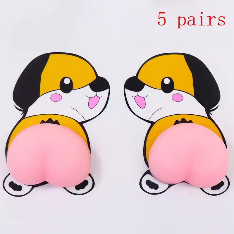 1/5 Pairs 3D Solid Silica Gel Phone Decoration Wall Stickers Refrigerator Anti-Collision Decals Creative Cartoon Car Sticker