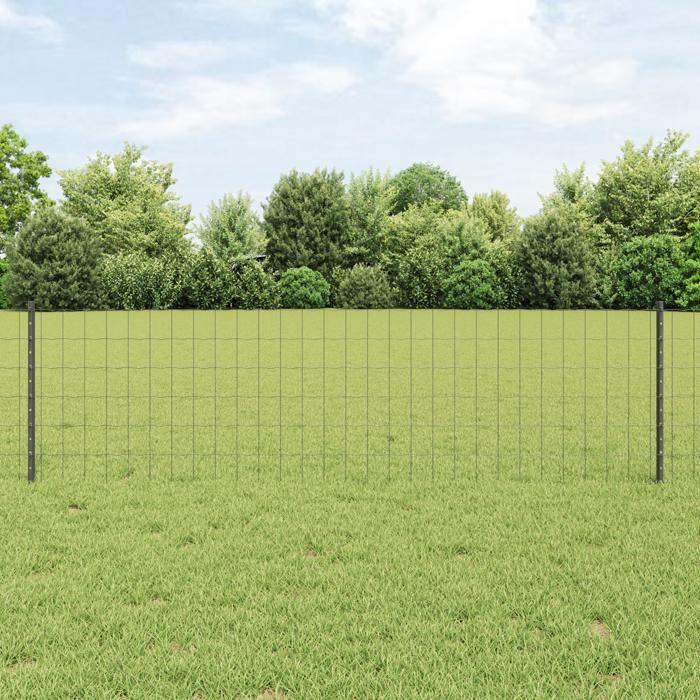 VidaXL Clôture Euro avec 11 poteaux U Gris 0,6x25 m Acier 3336110