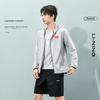 Li Ning National Team Series Waterproof Breathable Sweat-Wicking Sports Windbreaker Men outerwear Dove-Gray AFDU317-2