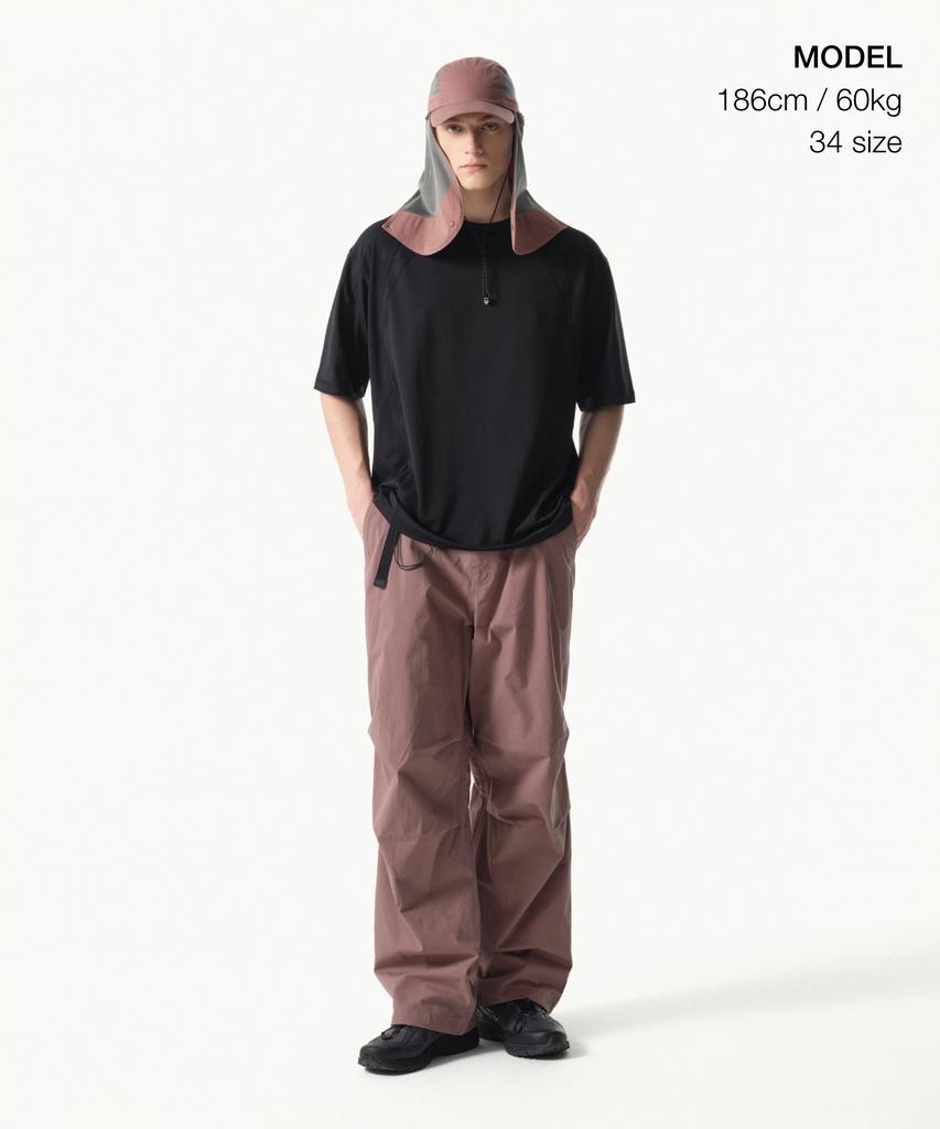 Musinsa Standard [City Leisure] Cn Wide Belted Parachute Pants [Smoke Pink]