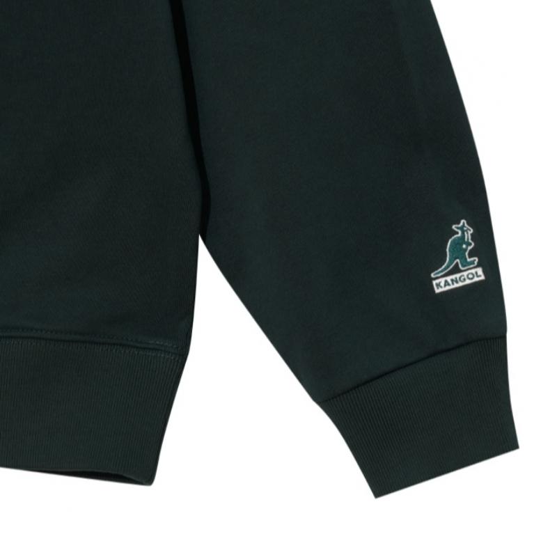 Kangol Varsity Letter Logo Semi Oversized Hoodie Dark Green 5161
