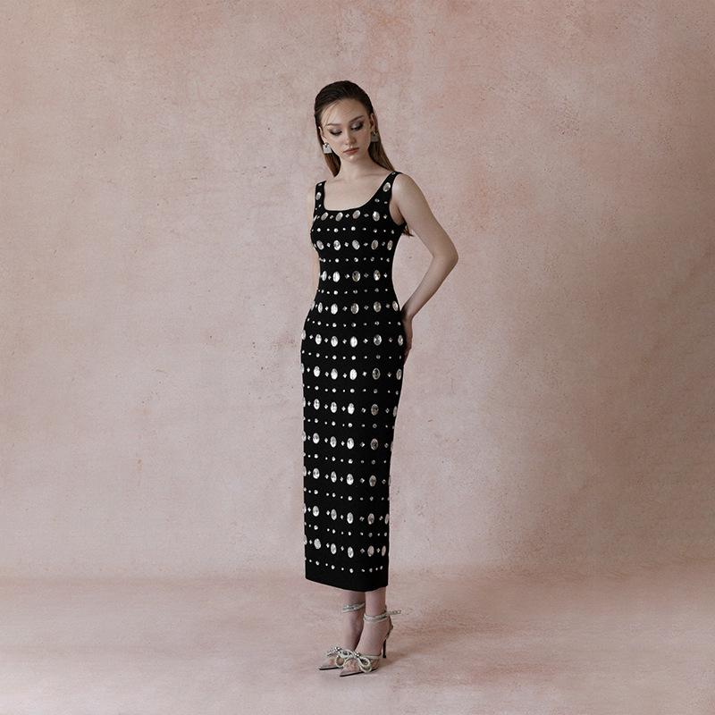 Heavy-Duty Rhinestone Bandage Evening Dress