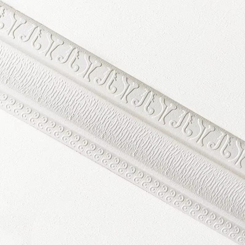 

1pc 2.3m Decorative 3D Pattern Decorative Self Adhesive Waterproof Wallpaper Line Skirting Line Living Room Wall Paste бежевый